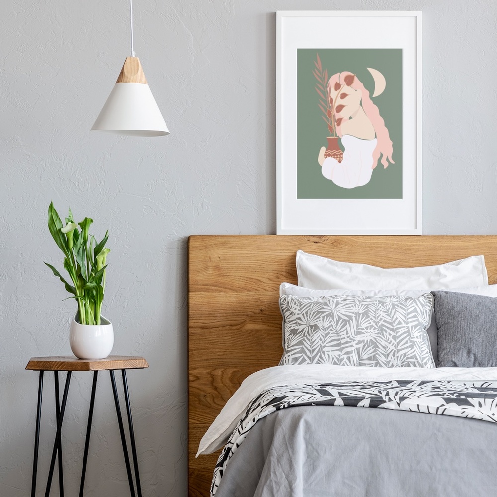 Wall Art Boho Woman Print Poster Illustration Unframed - Picture 5 of 17